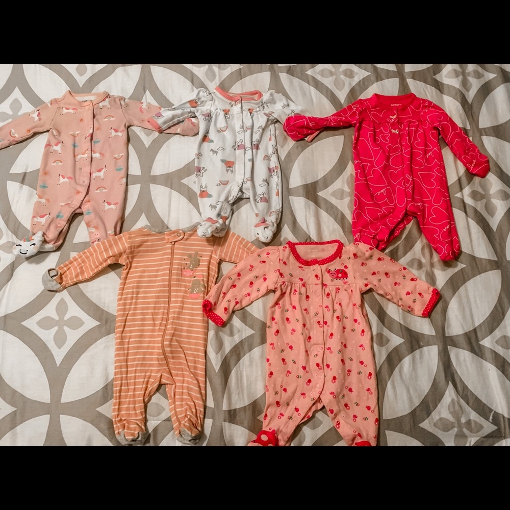 5 newborn girl pajamas